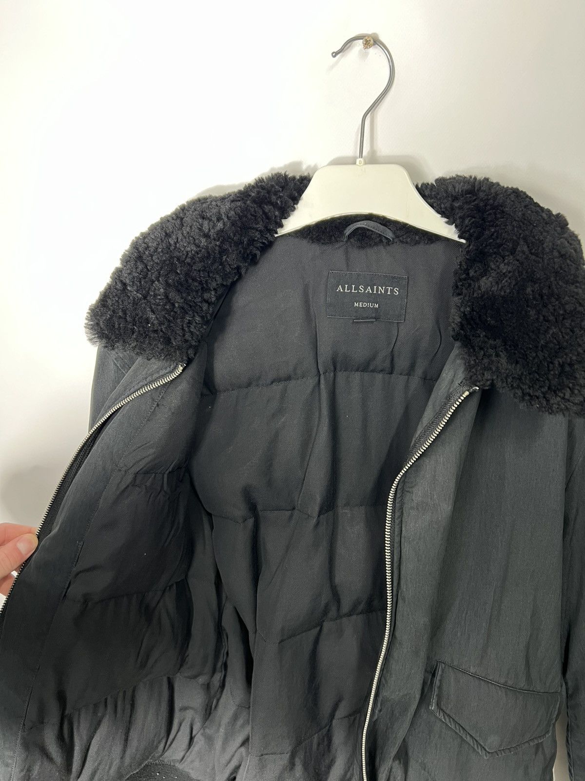 Allsaints Vintage streetwear designer Allsaints Faux Fur Bomber Jacket Size US M / EU 48-50 / 2 - 7 Thumbnail