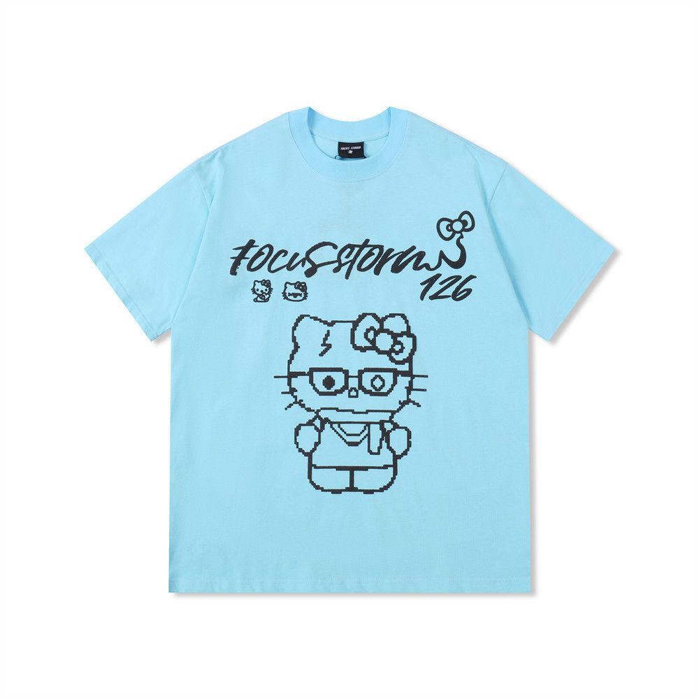 Japanese Brand × Vintage Men's loose cotton cartoon cat print short-sleeved T-shirt Size US M / EU 48-50 / 2 - 1 Thumbnail
