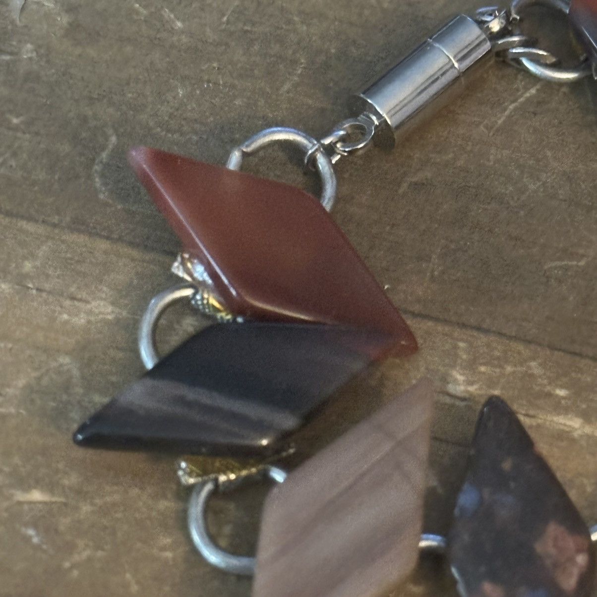 Vintage Vintage polished agate kite shape link bracelet Size ONE SIZE - 5 Thumbnail