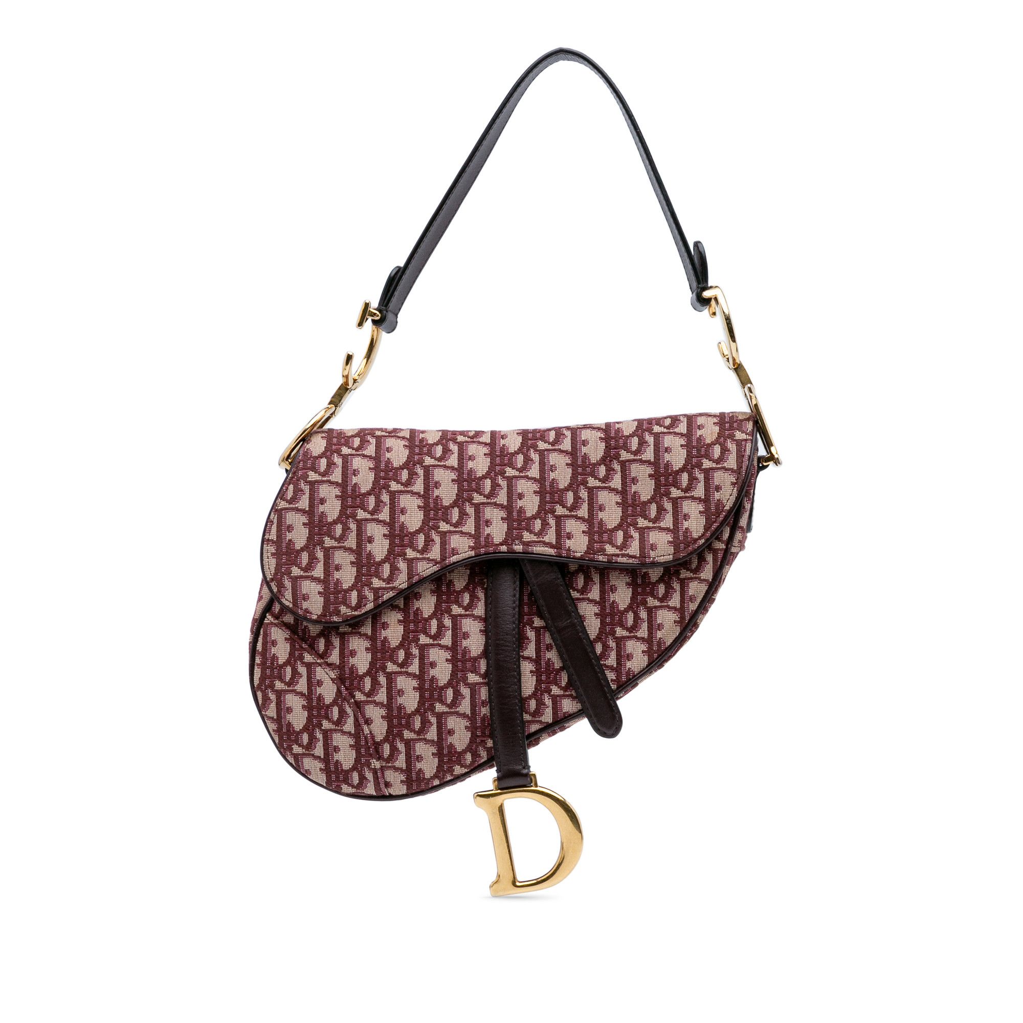 Dior Oblique Canvas Saddle Bag in Red, Women's