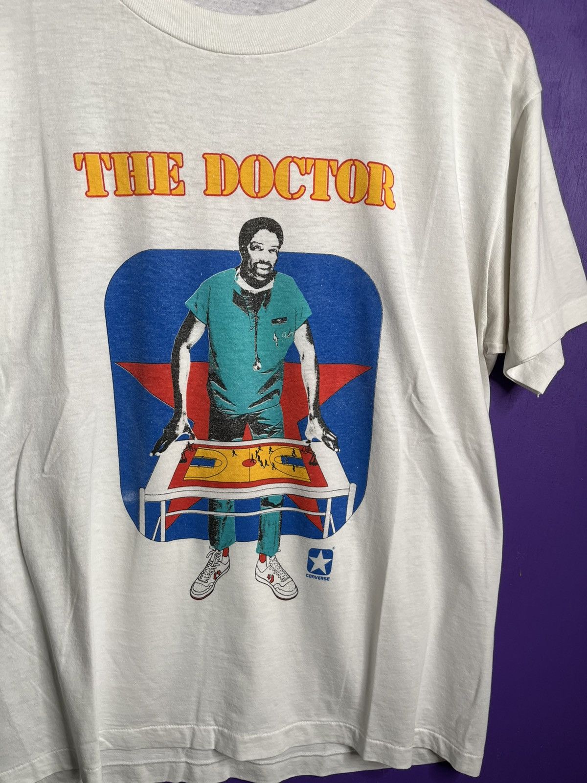 Converse × NBA × Vintage Vintage 80s Converse Julius Erving the doctor t-shirt Size US L / EU 52-54 / 3 - 3 Thumbnail