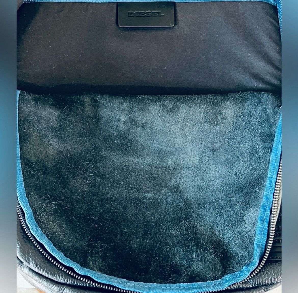 Diesel Diesel Men Large Capacity Leather Backpack Black Blue Size ONE SIZE - 11 Thumbnail