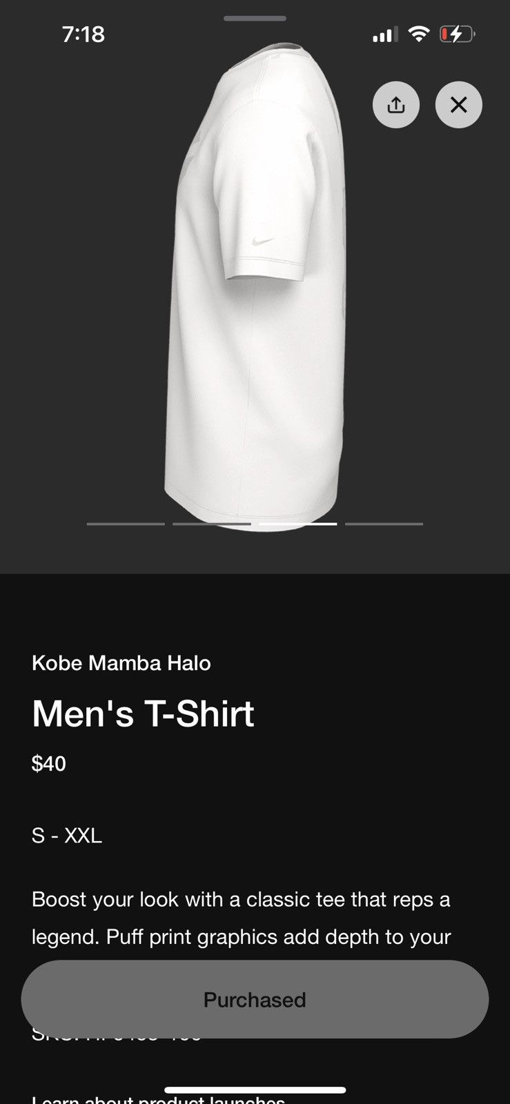 NBA × Nike Nike Kobe mamba halo t-shirt Size US XXL / EU 58 / 5 - 3 Thumbnail