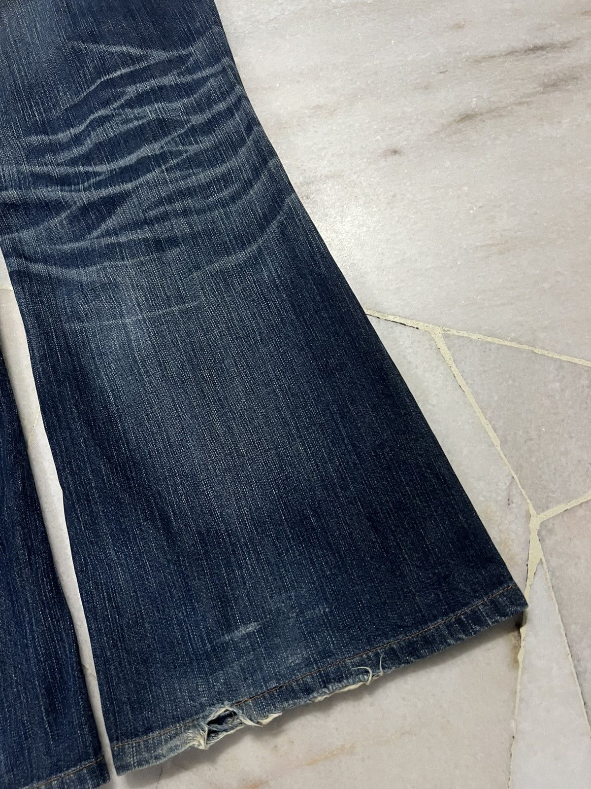 Edwin × Japanese Brand × Vintage 💥Flare💥Edwin Buffalo Head Distress Jean Size US 35 - 16 Thumbnail