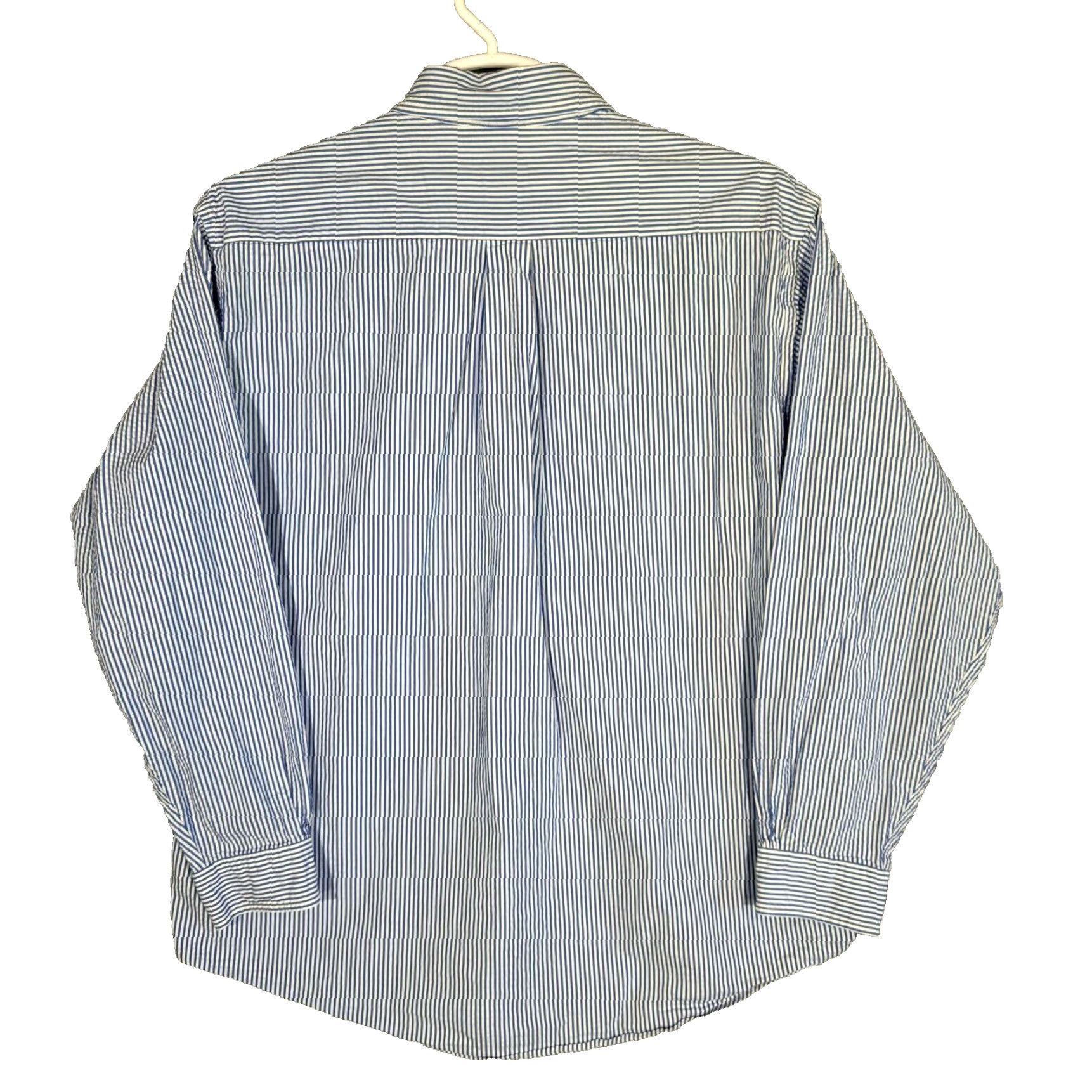Brooks Brothers VINTAGE Brooks Brothers 1818 Dress Shirt Mens XL Button-Down Cotton Blue White Stripe Shirt Mens XL Blue White Stripe Size 46R - 2 Thumbnail