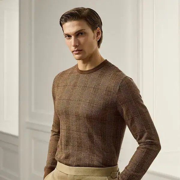 Ralph Lauren Purple Label Ralph Lauren Purple Label Glen Plaid Cashmere-blend Sweater Size US M / EU 48-50 / 2 - 1 Thumbnail
