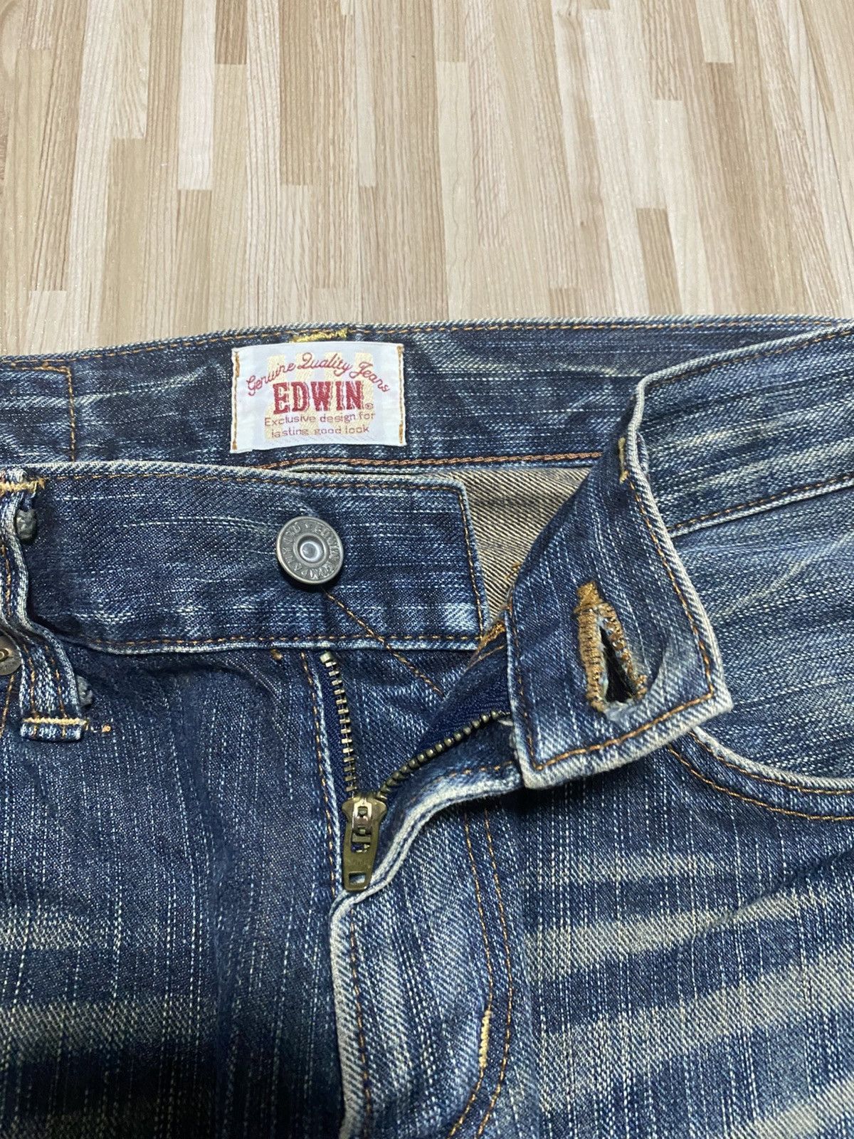 Edwin 🔥Thrash Exclusive Vintage Edwin Rusty Distress Denim Jean Size US 28 / EU 44 - 9 Thumbnail