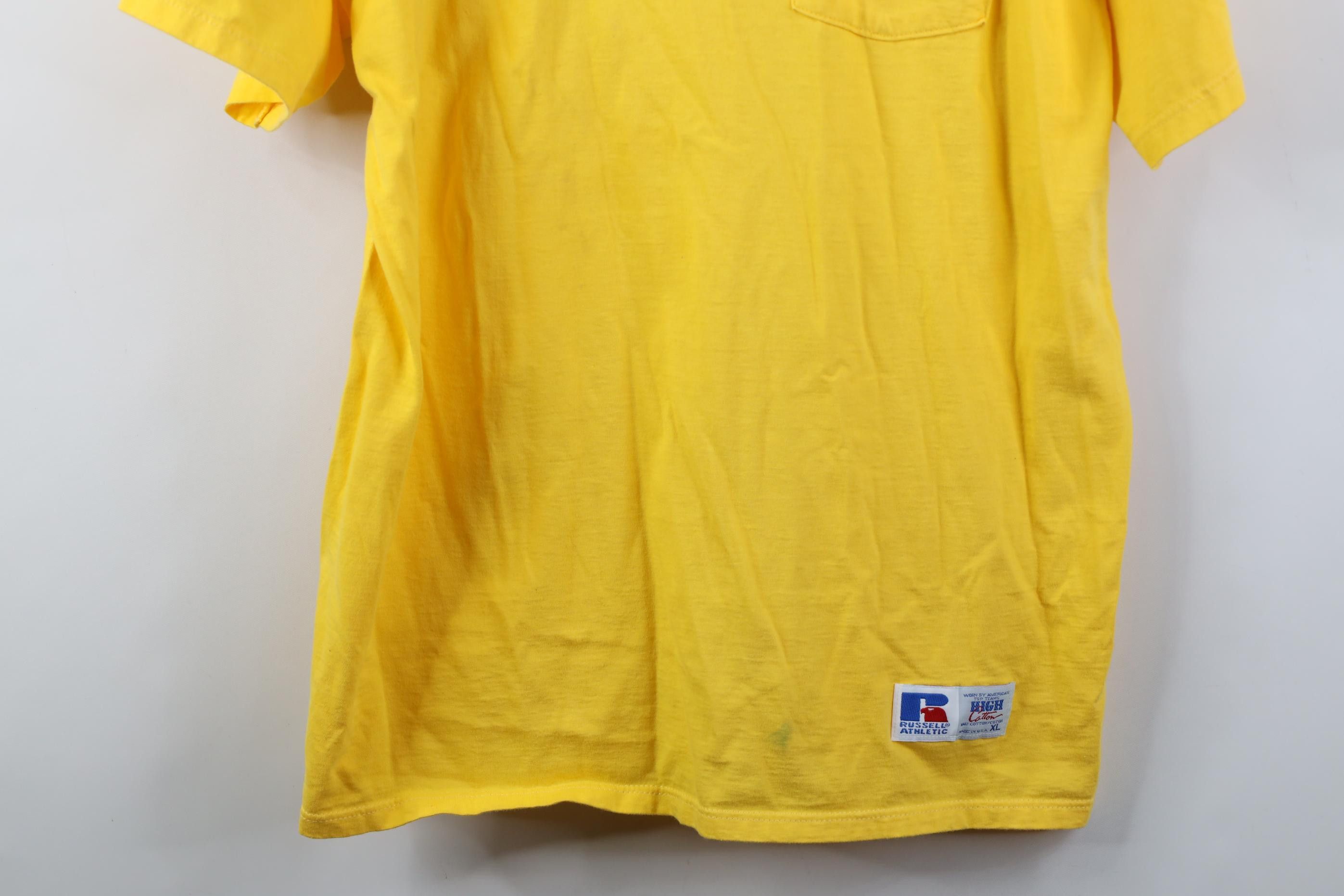 Russell Athletic Vintage 90s Russell Athletic Blank Cotton Pocket T-Shirt USA Size US XL / EU 56 / 4 - 3 Thumbnail