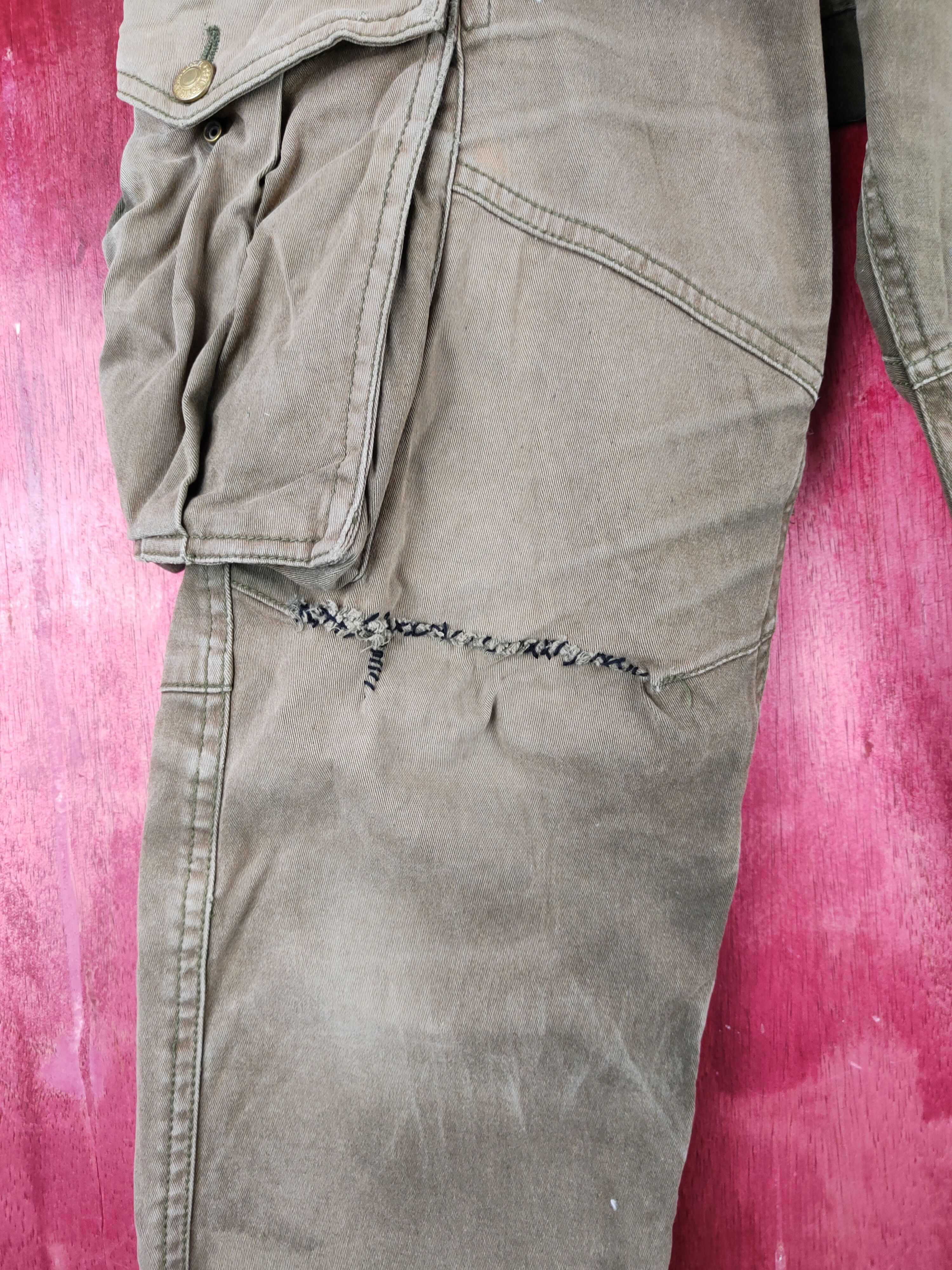 Japanese Brand Geride Brown Faded Multipocket Tactical Cargo Pants #S1502 Size US 32 / EU 48 - 4 Thumbnail