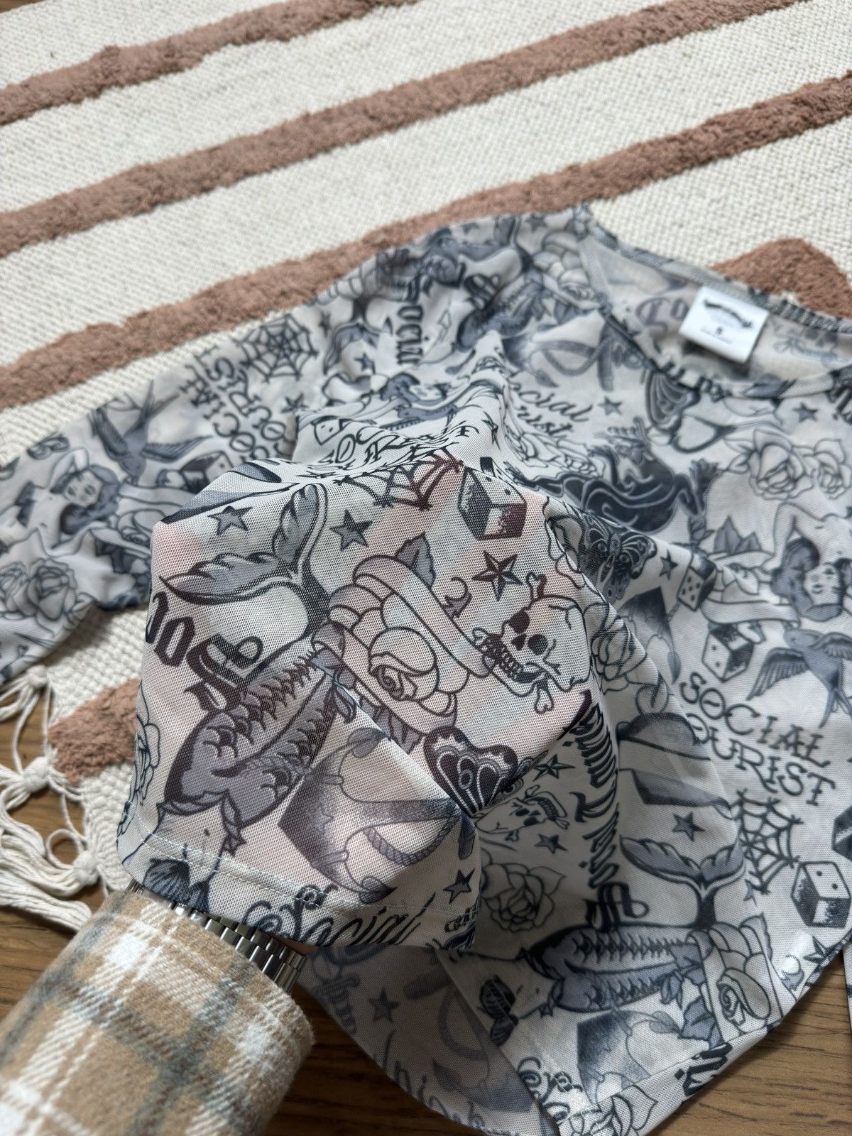 Japanese Brand × Vintage VINTAGE ED HARDY STYLE MESH LONG SLEEVE Size S / US 4 / IT 40 - 6 Thumbnail