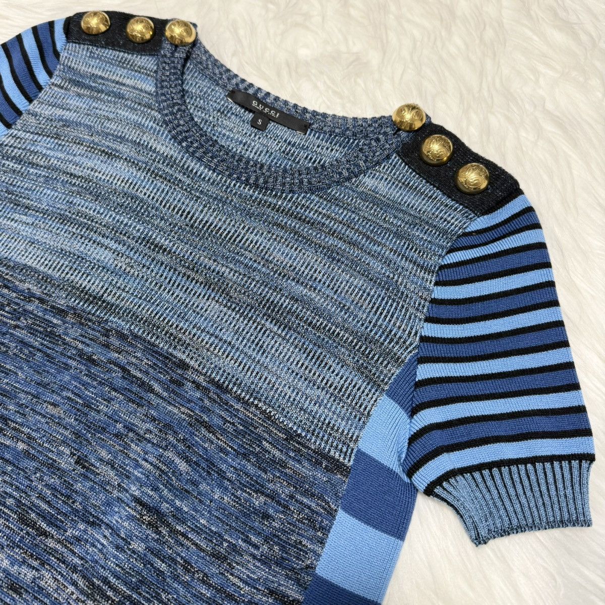 Gucci Genuine Gucci emblem buttons short sleeve knit sweater S Size S / US 4 / IT 40 - 6 Thumbnail