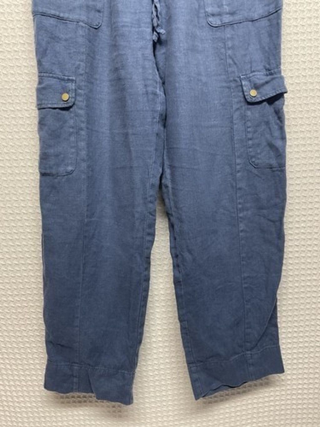 Other C&C California Blue 100% Linen Pull On Cargo Pants Women L Size 30" / US 8 / IT 44 - 5 Thumbnail