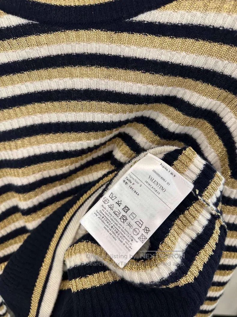 Valentino Valentino Black gold striped knit Size S / US 4 / IT 40 - 7 Thumbnail