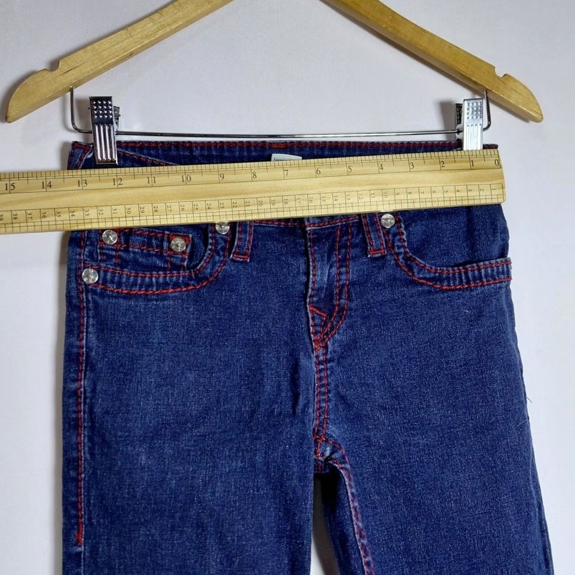 True Religion VINTAGE? No — True Religion Jeans Blue Solid Denim Women 12 Straight Stretch Cotton Blend Button Fly Shirt? Size 34" / US 12 / IT 48 - 7 Thumbnail