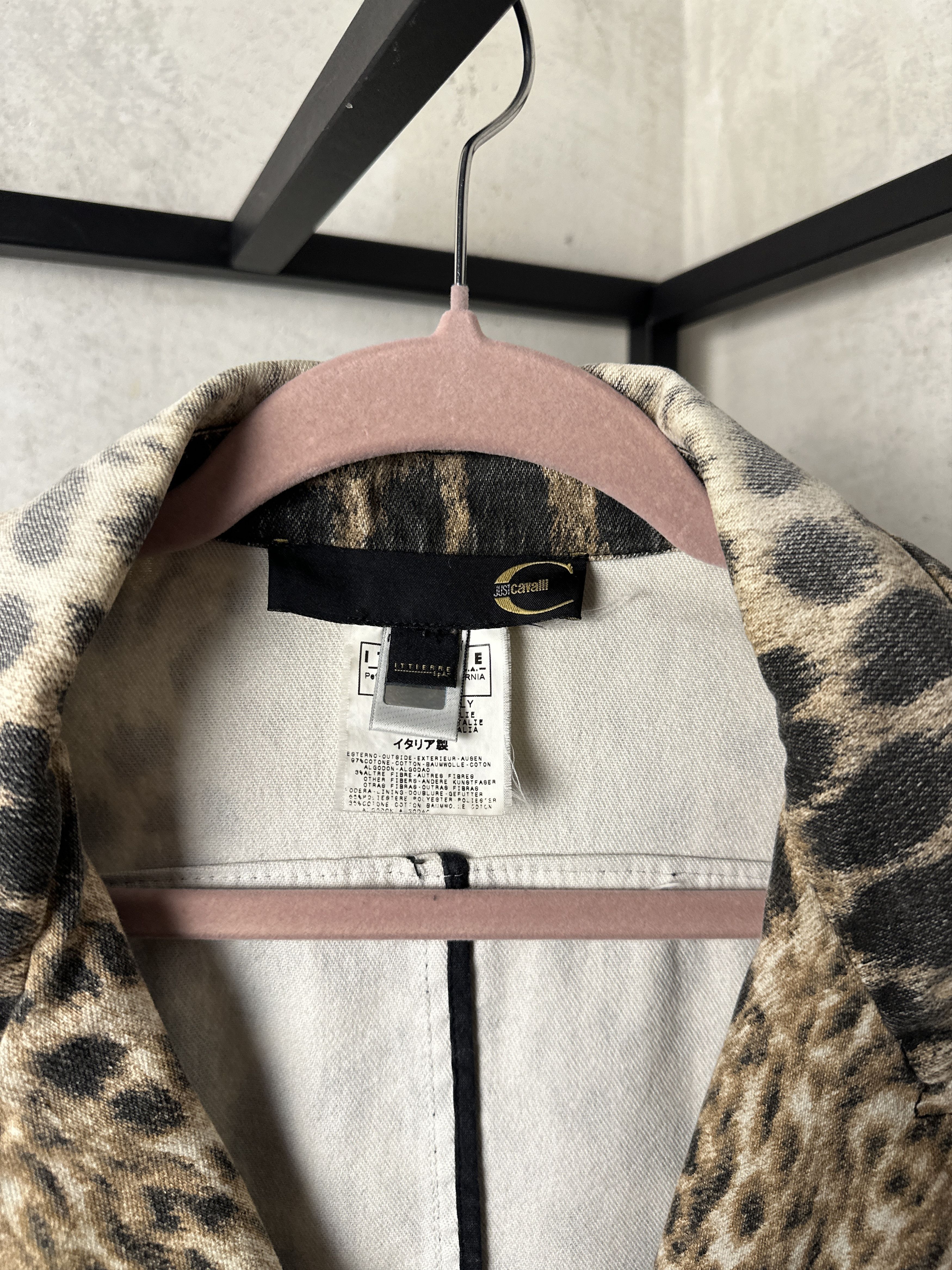 Just Cavalli Just Cavalli Designer Leopard Print Denim Jacket Size M / US 6-8 / IT 42-44 - 5 Thumbnail