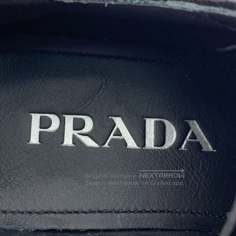 Prada Prada Black leather lace-laced casual flat loafers Size US 4.5 / IT 34.5 - 8 Thumbnail