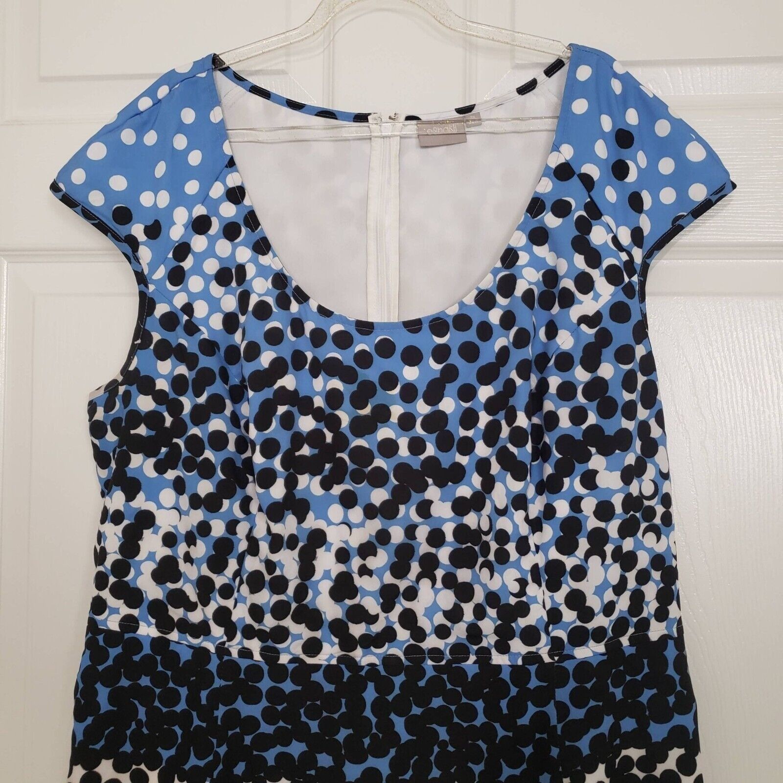 Designer eShakti Polka Dot Dress Womens Size 2X Ombre Blue Pockets Size XXL / US 16-18 / IT 52-54 - 2 Thumbnail