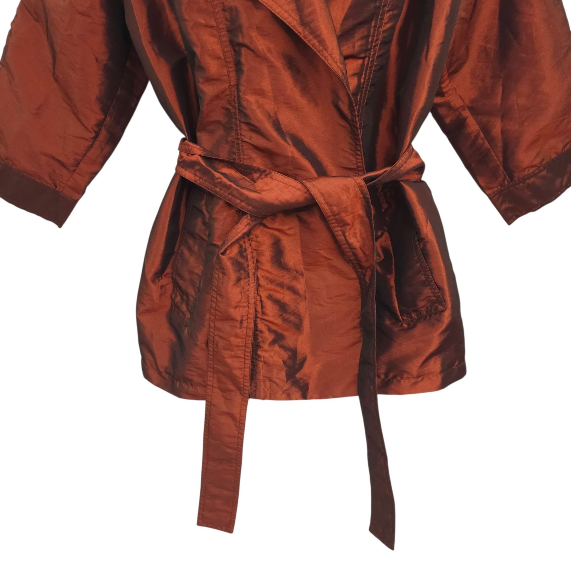Chicos Chicos Short Trench Coat Jacket L/12 Tie Belt Bronze Copper Size L / US 10 / IT 46 - 10 Thumbnail