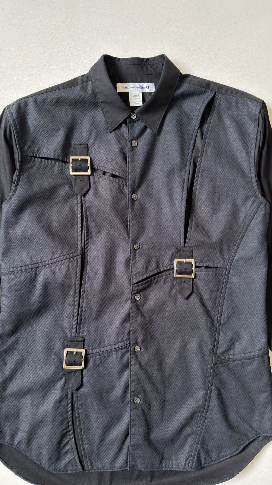 Comme des Garcons Black Patch Work Bondage Strap Shirt Size US M / EU 48-50 / 2 - 4 Thumbnail