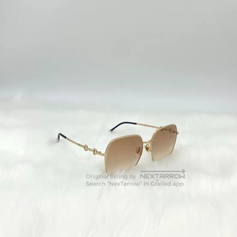 Gucci Gucci Gradient brown square horse buckle sunglasses Size ONE SIZE - 2 Thumbnail