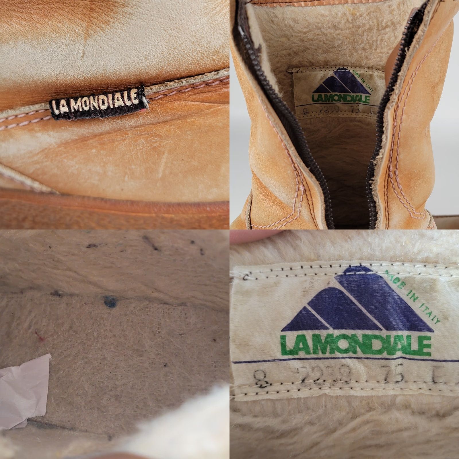 Vintage VINTAGE La Mondiale Italy Rambo Mens Boots Sherpa Lined Brown Leather Size 8 Beige Snow Boot Size US 7 / EU 40 - 10 Thumbnail