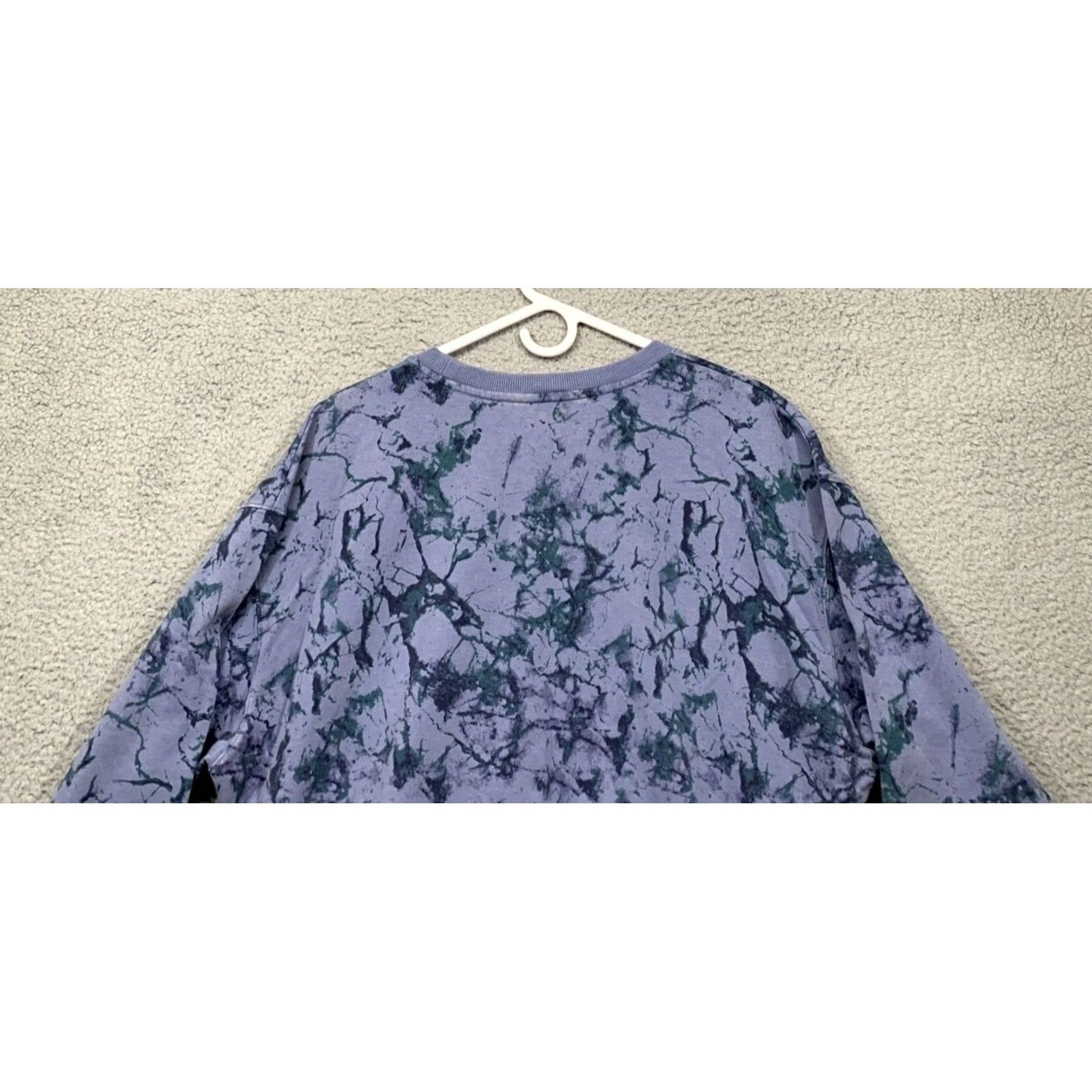 Vintage Joy Lab Women's Cropped Sweatshirt Large Infinity Marble Blue Long Sleeve Crew Neck Pullover All Seasons Easy Care Relaxed NWOT Size L / US 10 / IT 46 - 5 Thumbnail