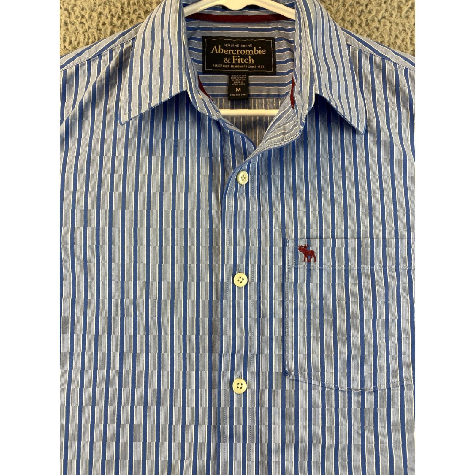Abercrombie & Fitch Abercrombie & Fitch Mens Cotton Long Sleeve Dress Casual Striped Shirt M /83-54 Size US M / EU 48-50 / 2 - 4 Thumbnail