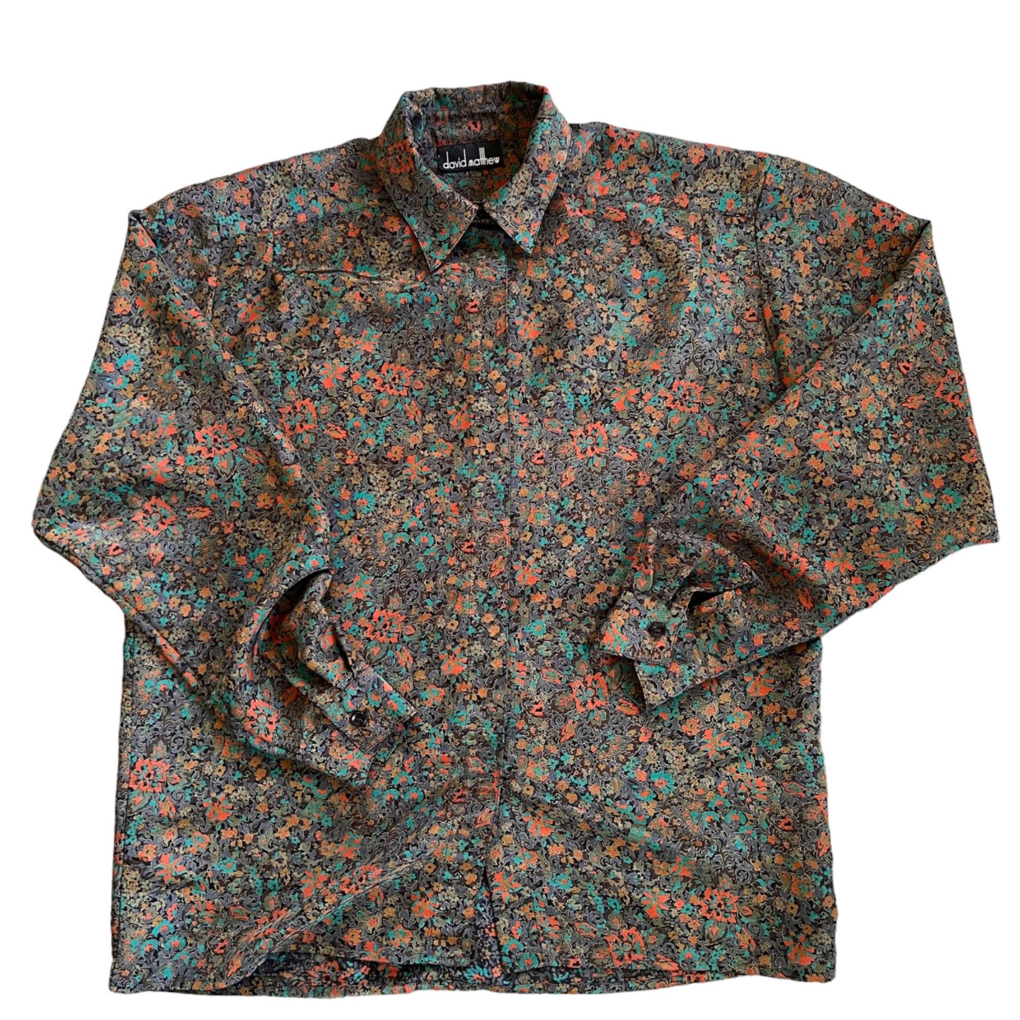 Vintage Vintage David Matthew Novelty Print Floral Grunge Blouse Size L / US 10 / IT 46 - 1 Thumbnail