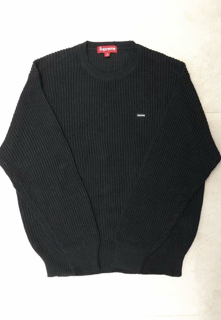 Supreme black logo sweater sale