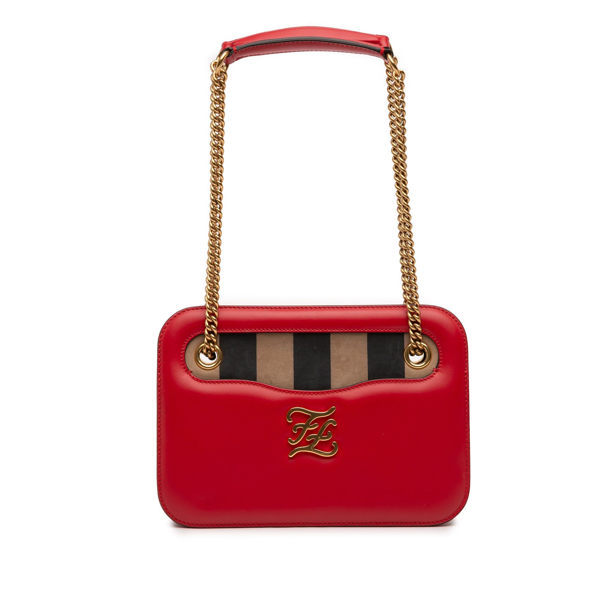 Fendi Calfskin Vitello King Nubuck Pequin Karligraphy Pocket Shoulder Bag Size ONE SIZE - 1 Thumbnail