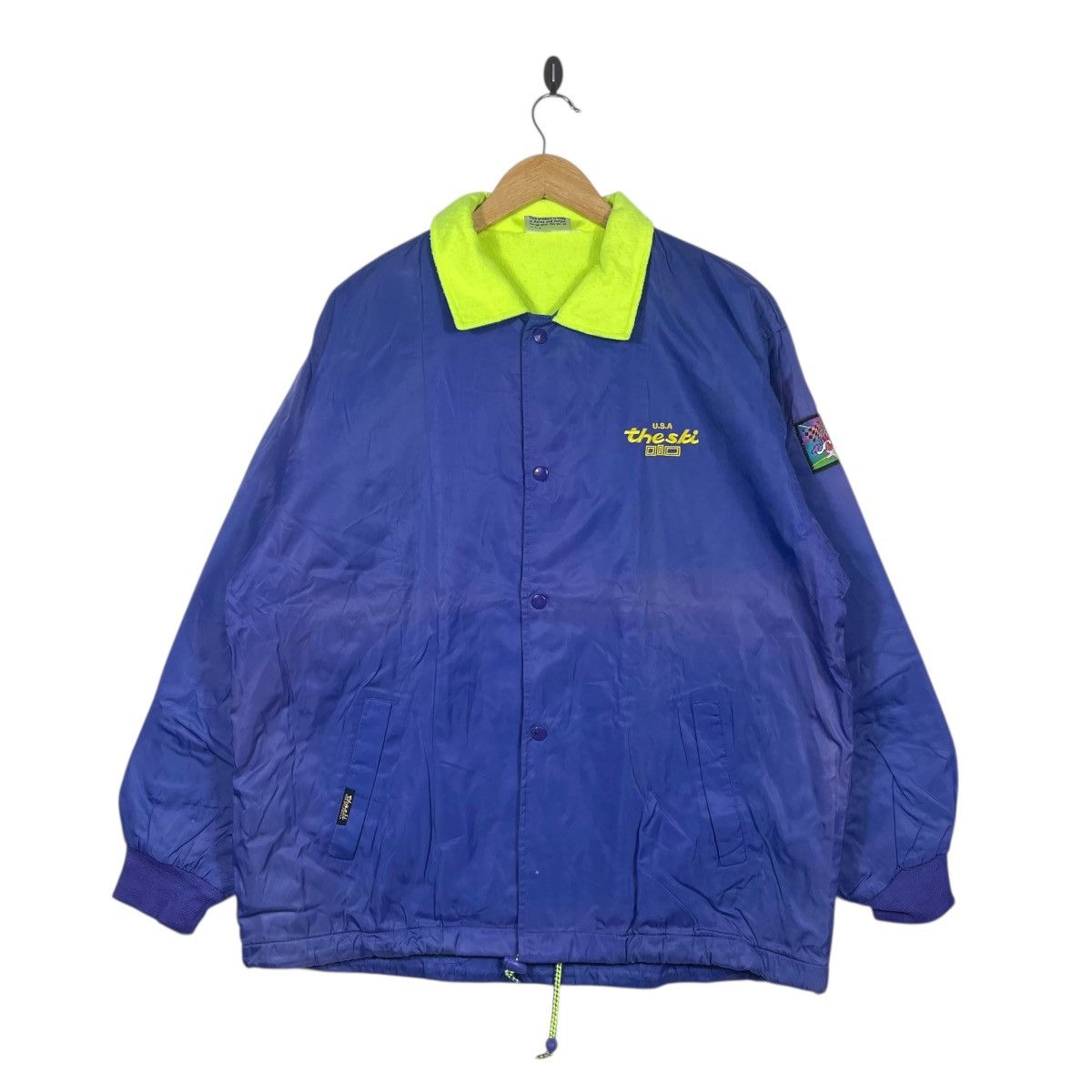 Coach Vintage The Ski USA Coach Jacket Fleece Lined Blue Neon Size US XL / EU 56 / 4 - 1 Thumbnail