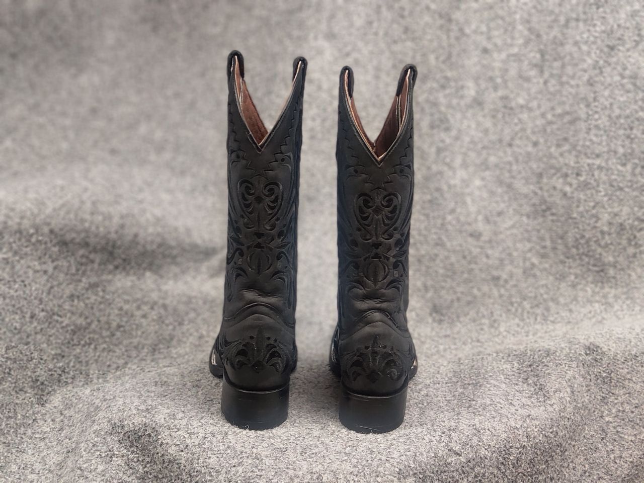 Sancho Boots Circle G Cowboy Western Black Leather Boots Vintage Shoes Size US 9 / IT 39 - 8 Thumbnail
