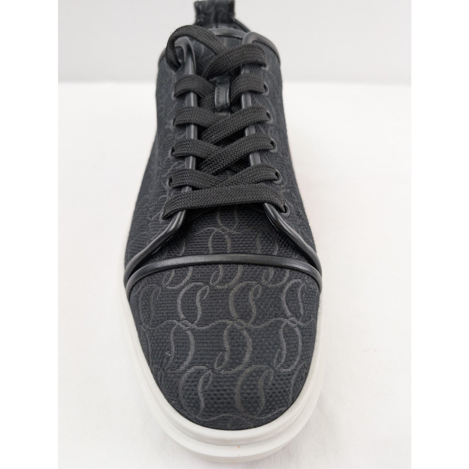 Christian Louboutin o1rshd1 Adolon Junior Flat Sneakers Shoe in Black/White Size US 12 / EU 45 - 16 Thumbnail