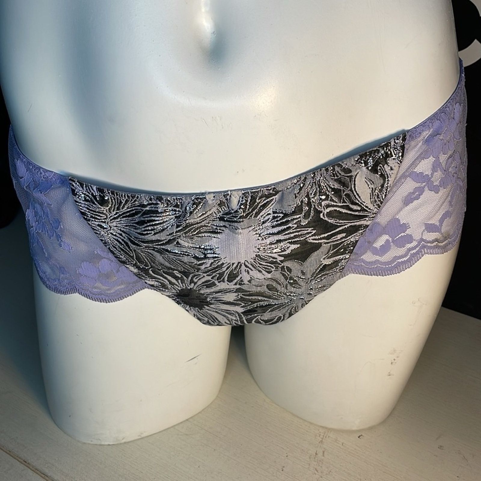 Victoria's Secret Victoria Secret FASHION SHOW Panties VS Silver Brocade Size ONE SIZE - 1 Thumbnail