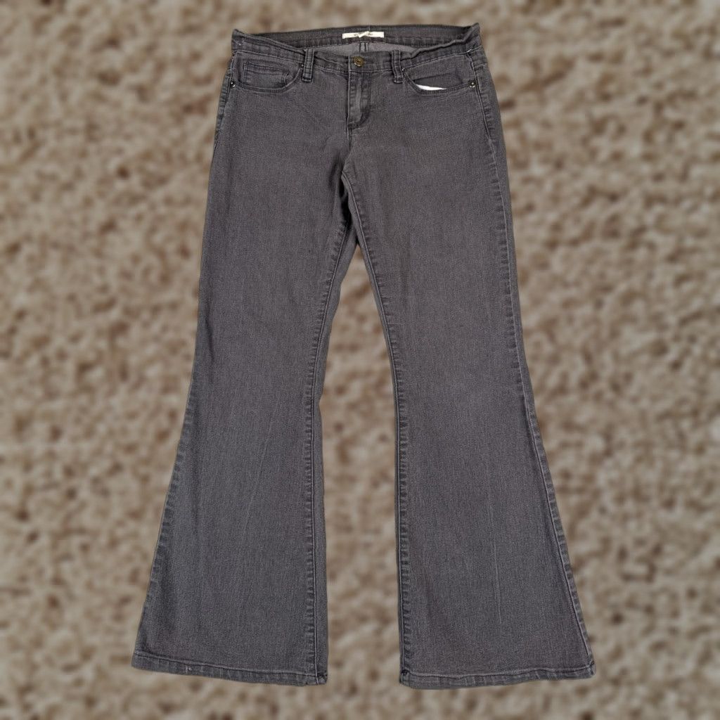 Denime XXL Denim Jeans Womens 27 Gray Flared Mid Rise Cotton Blend Zip Fly 27x28 Jeans Size 27" / US 4 / IT 40 - 1 Thumbnail