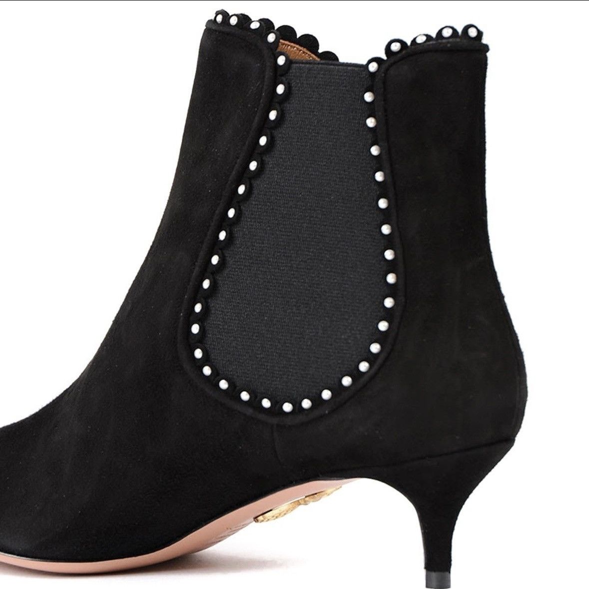 Aquazzura AQUAZZURA Jicky Studded Suede Ankle Boots Size US 7 / IT 37 - 4 Thumbnail