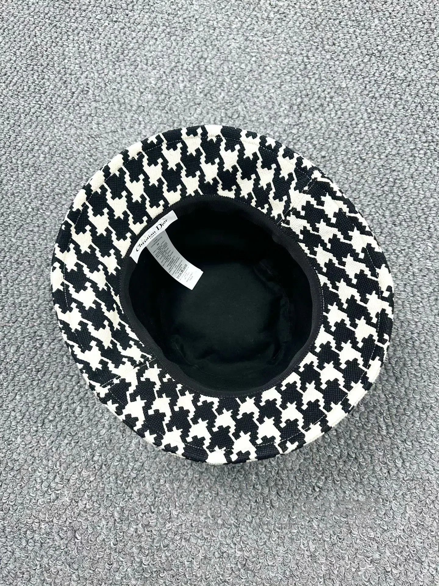 Dior Dior size 58 Black and White Plaid Bird Check Embroidered Size ONE SIZE - 3 Thumbnail