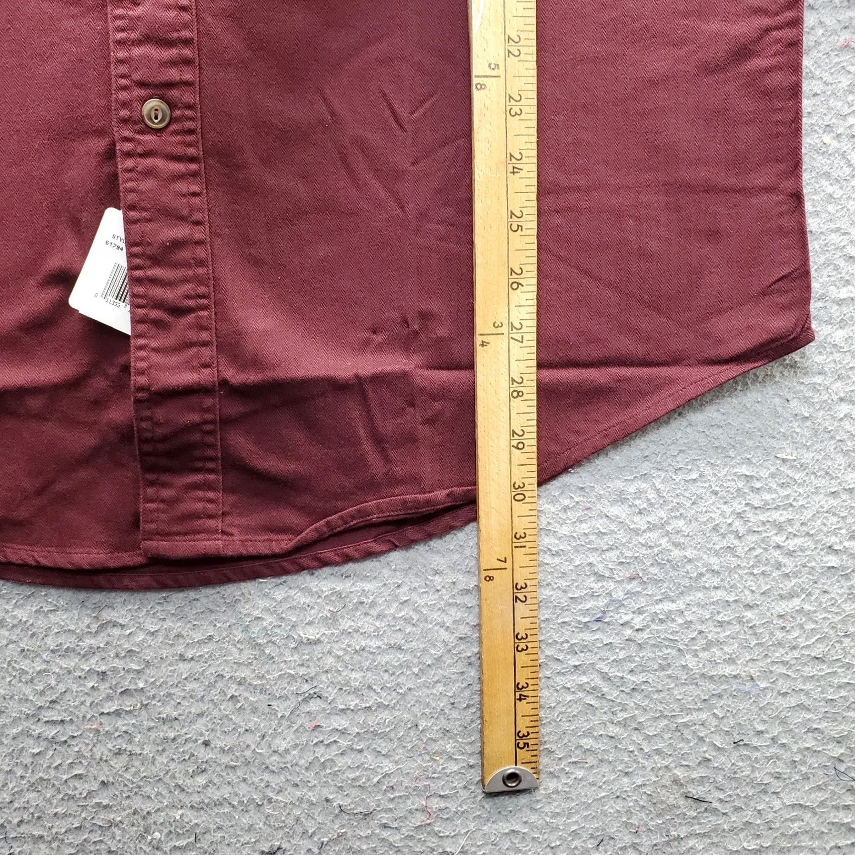 Chaps Chaps Men's Burgundy Oversized Shirt Button-Up Long Sleeve Collared Shirt - Size L Size US L / EU 52-54 / 3 - 3 Thumbnail