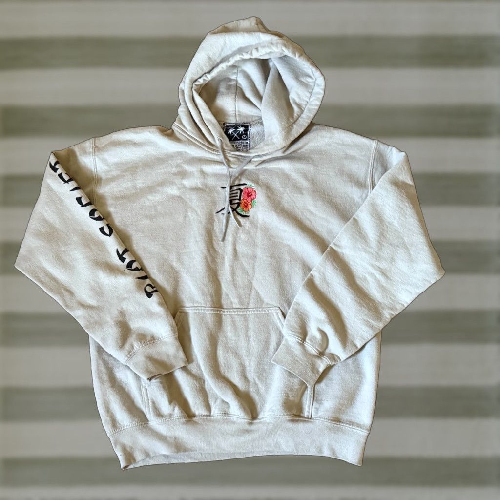 Riot Society Hoodie Pullover Japan Character Embroidered Black M Mens