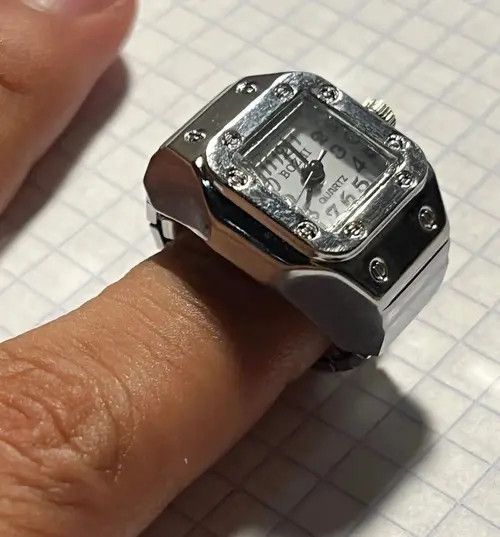 Jewelry Mini Elastic Strap Watch Adjustable Ring Size ONE SIZE - 3 Thumbnail
