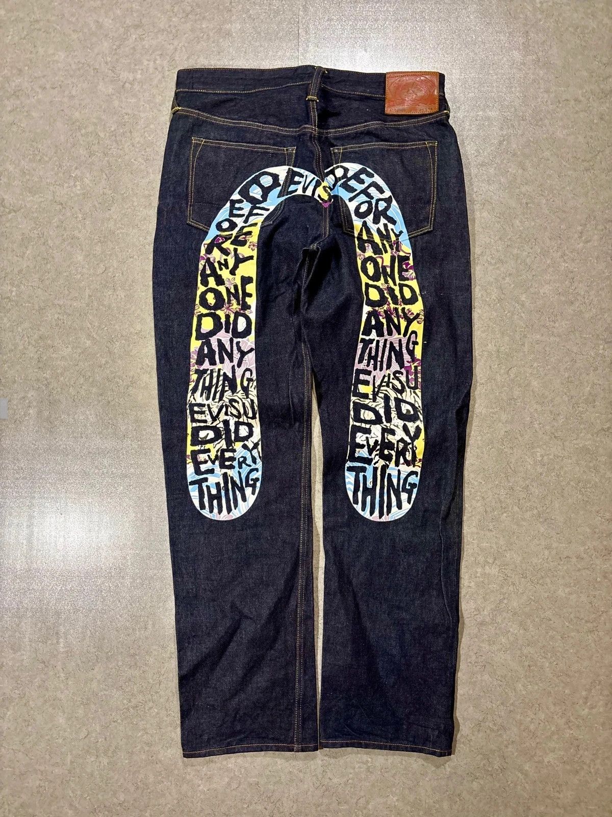 Japanese Brand Evisu daicock baggy jean blue print Size US 34 / EU 50 - 1 Thumbnail