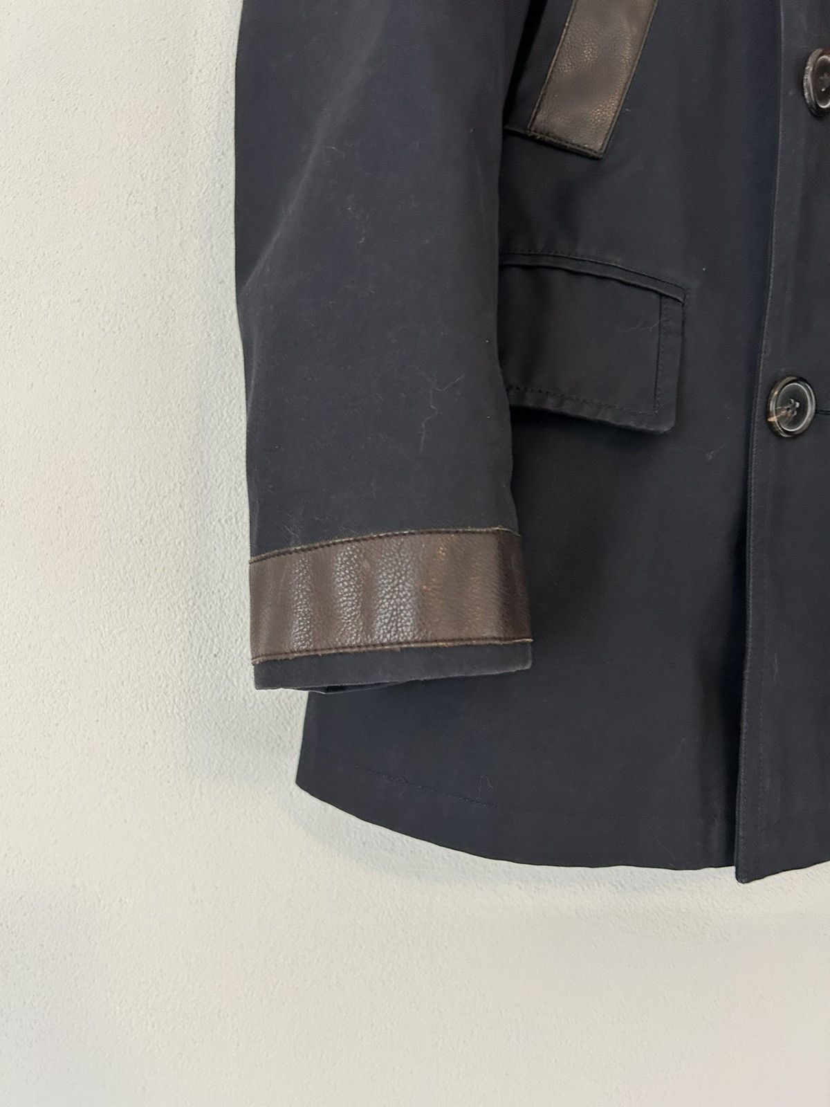 Hermes Hermes Peacoat with Leather Trimmings Size US L / EU 52-54 / 3 - 3 Thumbnail