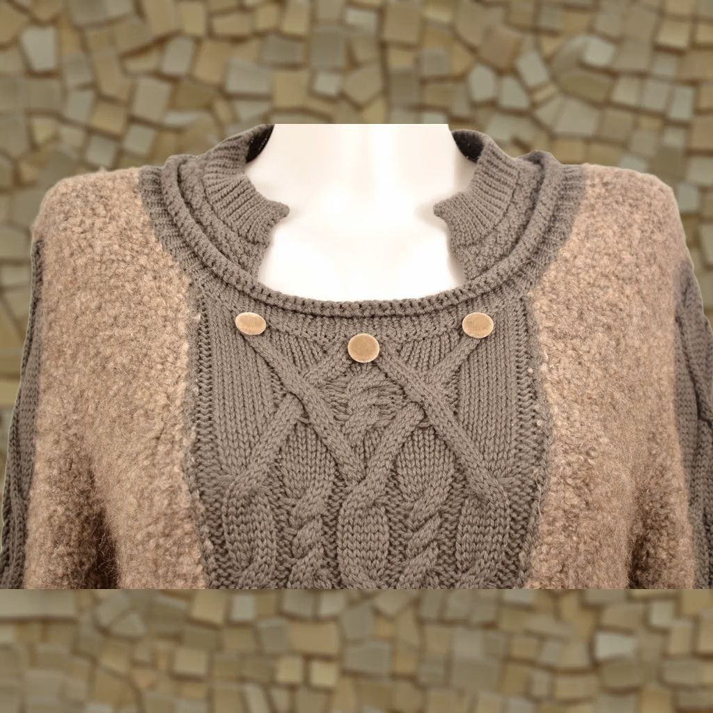 Vintage High Use Whip Up Wool Blend Mixed Fabrics Designer Sweater Made in Italy Size M, Gray, Womens, Pullover, Size M Size M / US 6-8 / IT 42-44 - 1 Thumbnail