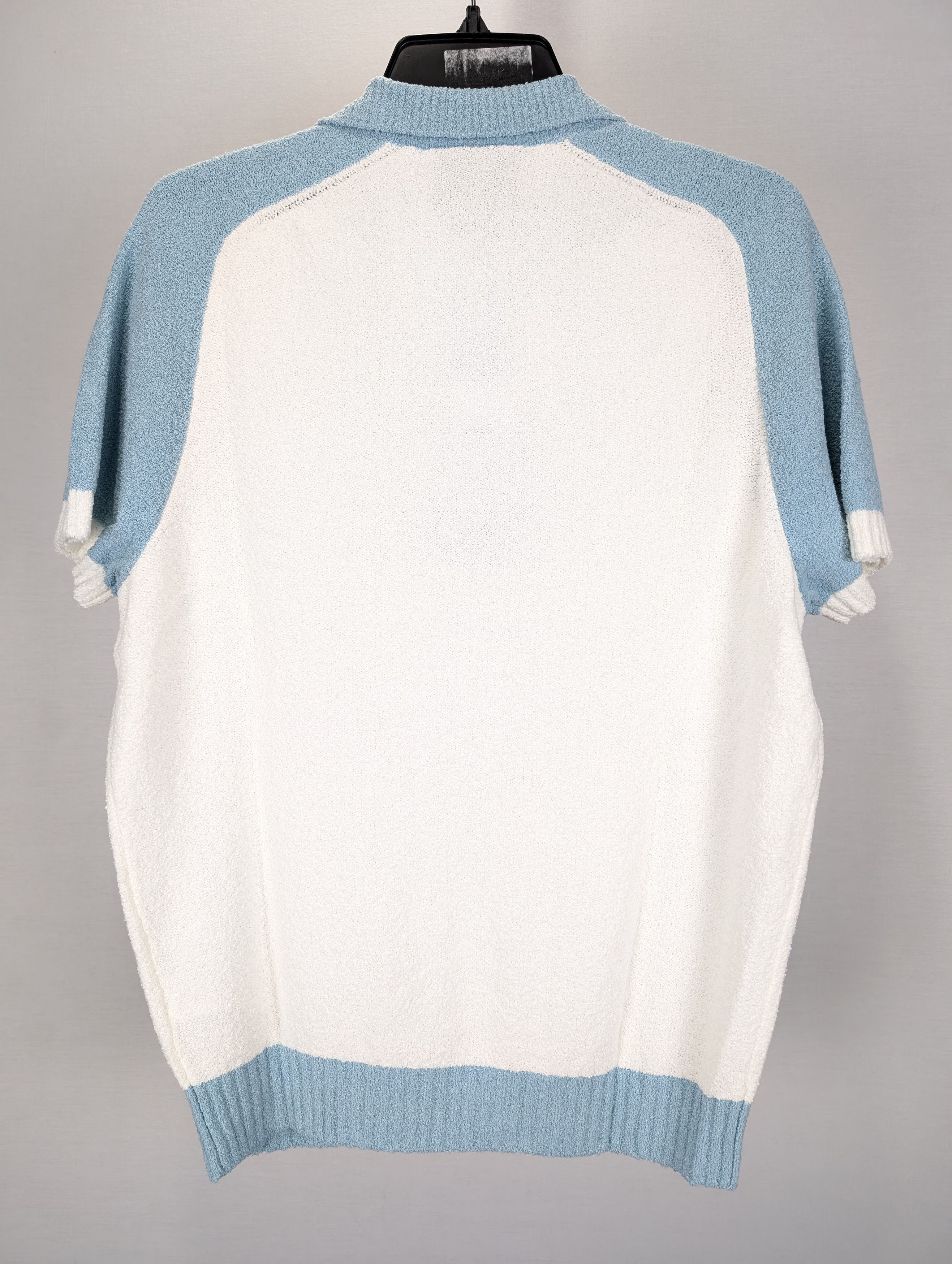 Casablanca o1rshd1 555 / Raglan Boucle Polo Shirt in White/Blue Size US XXL / EU 58 / 5 - 10 Thumbnail