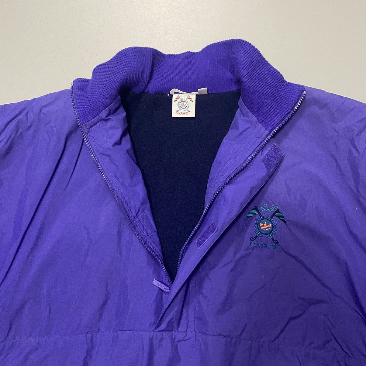 Adidas × Vintage Rare Vintage Adidas Golf 1/2 zip Fleece Boomber Jacket Size US L / EU 52-54 / 3 - 5 Thumbnail