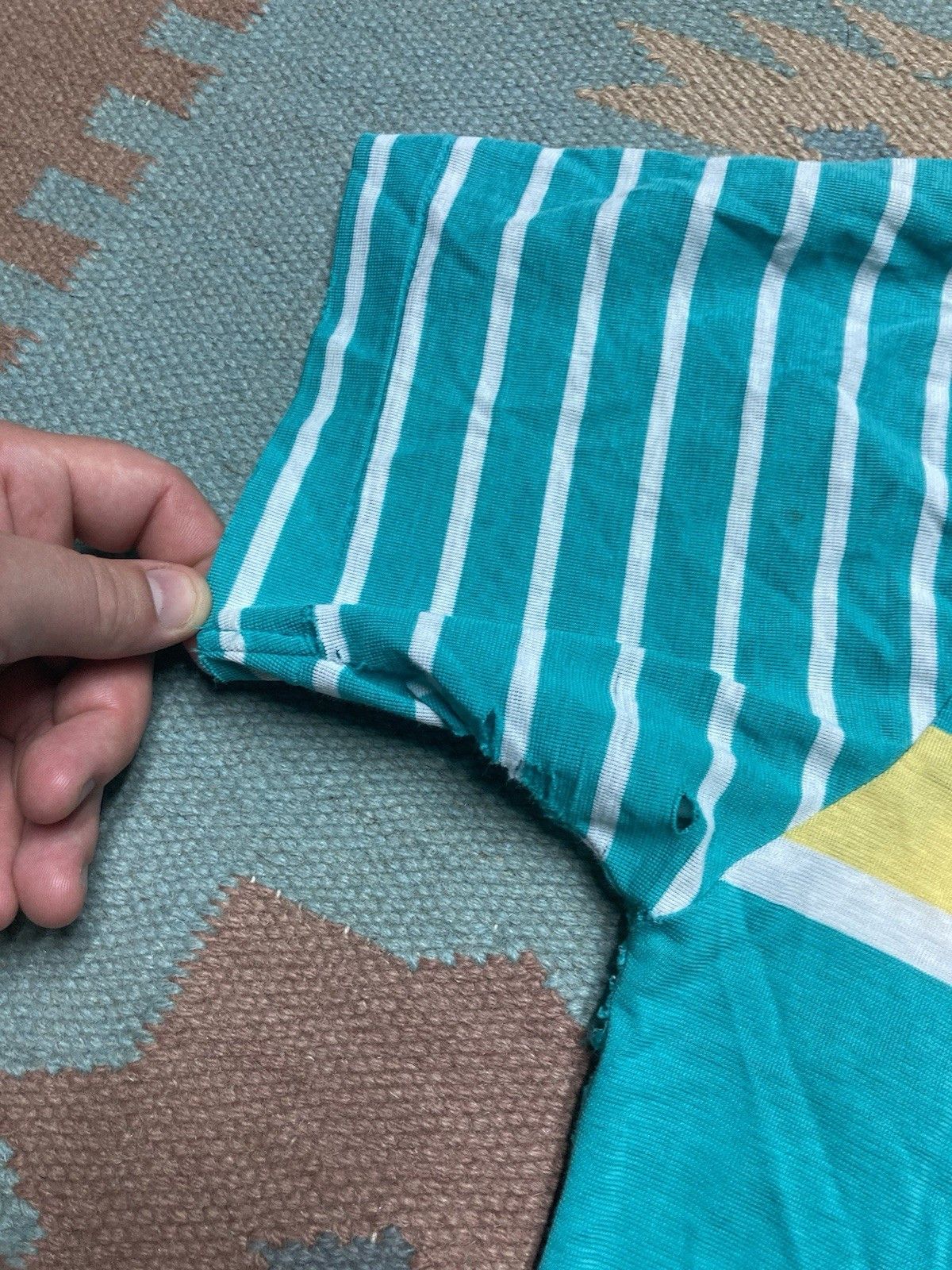 Vintage 80s polo shirt striped soft worn distressed thrashed large Size US L / EU 52-54 / 3 - 10 Thumbnail
