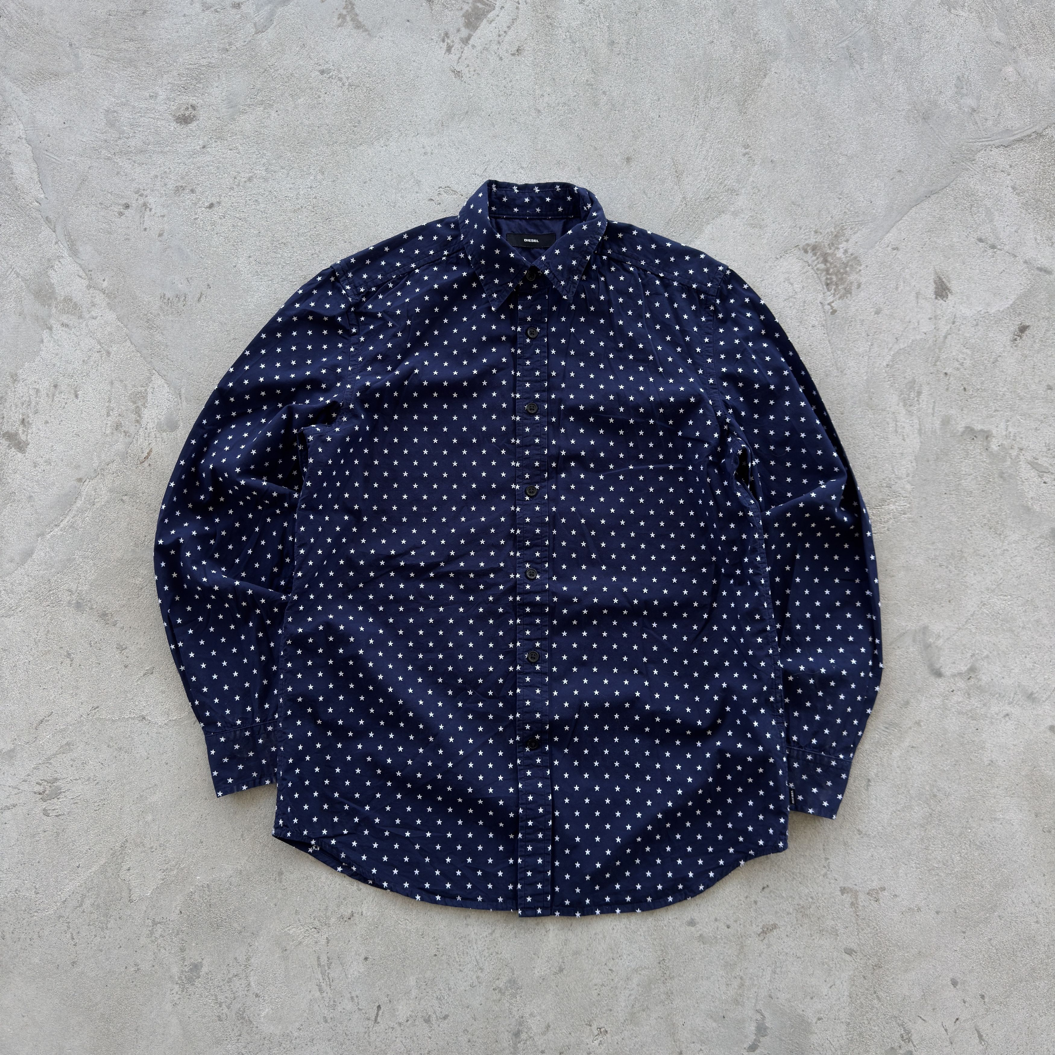 Diesel Diesel Navy Blue Star Print Shirt Long Sleeve Button Up Size US S / EU 44-46 / 1 - 1 Thumbnail