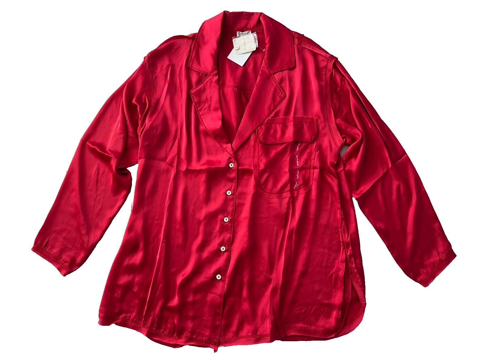 Free People Free People Like Honey Pajama PJ Shirt Garnet Ruby Red Size XS / US 0-2 / IT 36-38 - 4 Thumbnail