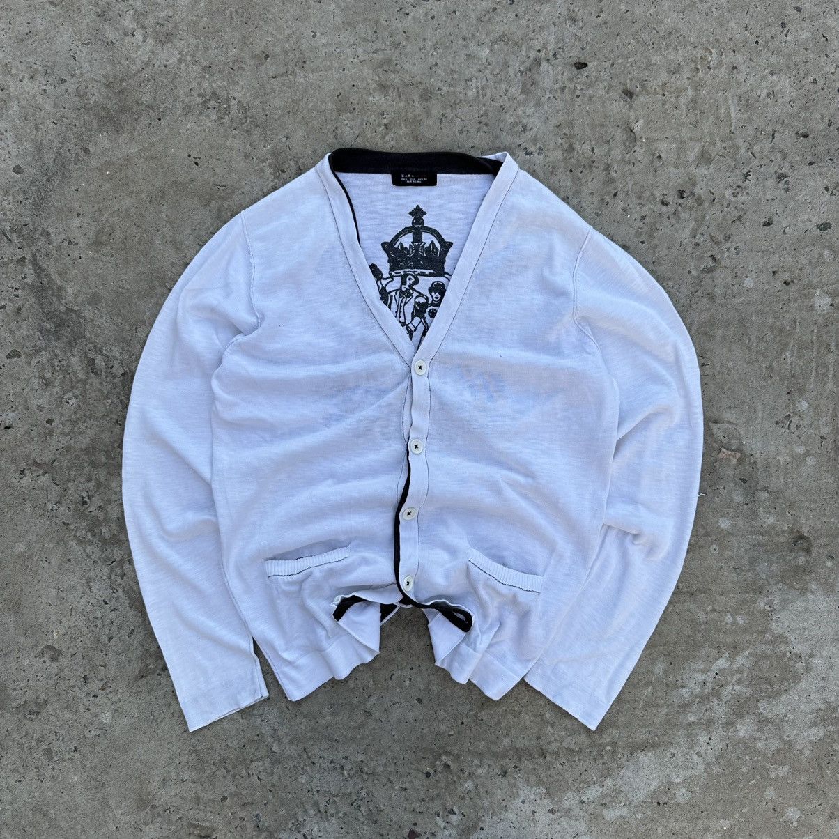 Zara Vintage Japanese Style Zara Man Cardigan Sweater Y2K Grunge Size US L / EU 52-54 / 3 - 2 Thumbnail