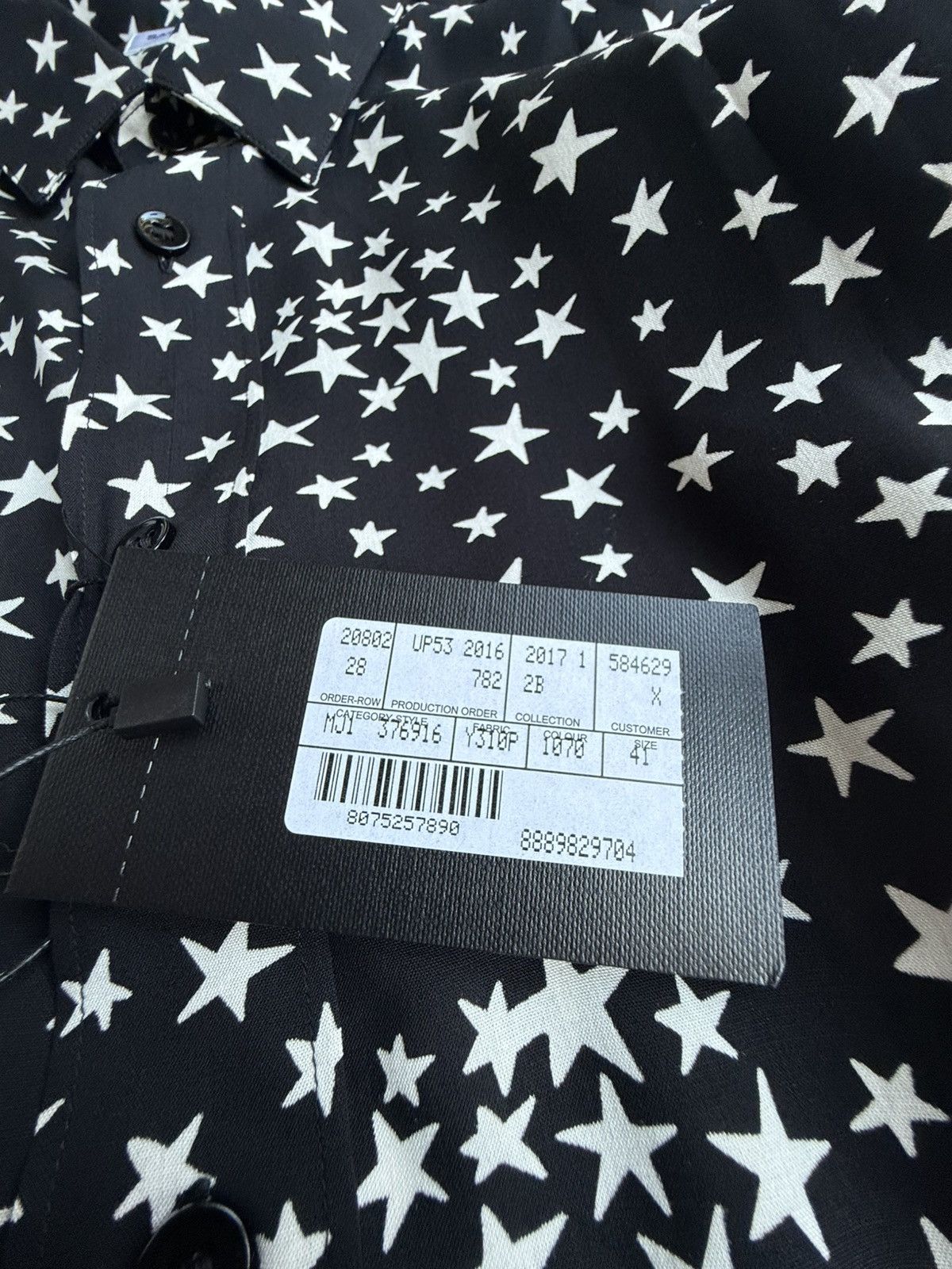 Saint Laurent Paris FW16 Saint Laurent black white star shirt 41 BNWT Hedi grail Size US L / EU 52-54 / 3 - 21 Thumbnail